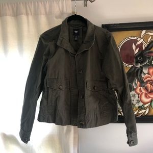 Gap cropped army green jacket